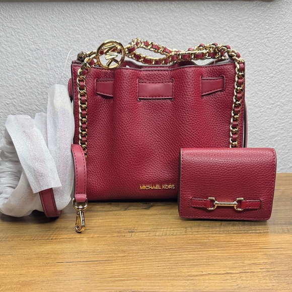 Michael Kors Handbags - Michael Kors Leather Small Mina & Small Carson 🍒 Cherry Set